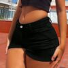 Cross Border Popular American Hottie Mid Waist Sexy Ultra Short Womens Jeans Summer Design Curled Shorts main 0