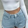 Ladies Casual Street Basic Versatile Cuffable Denim Shorts Hot Pants main 0