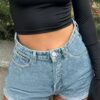 Ladies Casual Street Basic Versatile Cuffable Denim Shorts Hot Pants main 2
