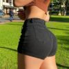 Women Fashion Style Hot Pink Denim Shorts