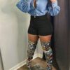 Womens Summer Fashionable High Waist Cuffed All Match Versatile Denim Shorts main 3